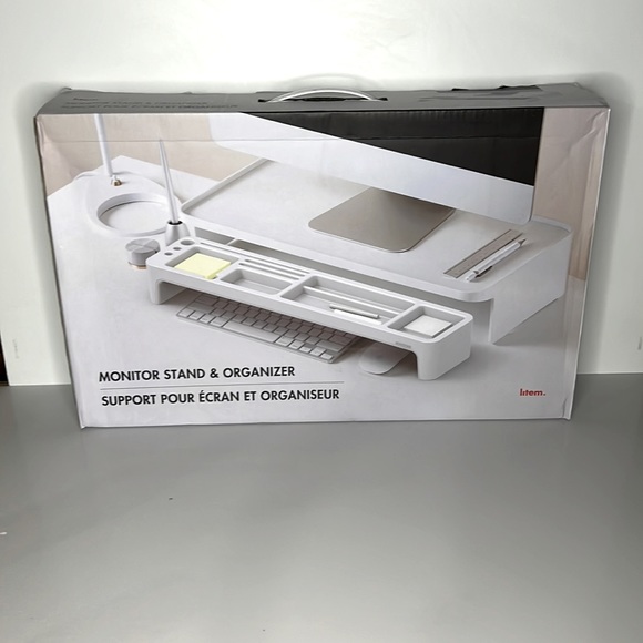 Litem Monitor stand and Organizer Desk Table Work Computer Laptop storage shelf - Picture 1 of 2